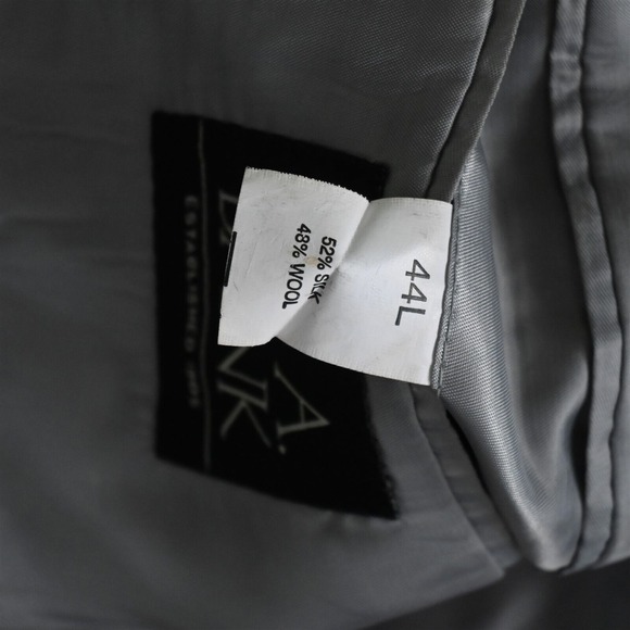 Jos A Bank‎ 44L Blue Windowpane Silk Wool Mens Suit Jacket Blazer Sport Coat - Picture 5 of 16